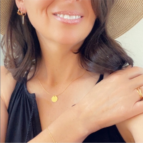 24K Gold Hoop Spike Earrings - Picture 3 of 5